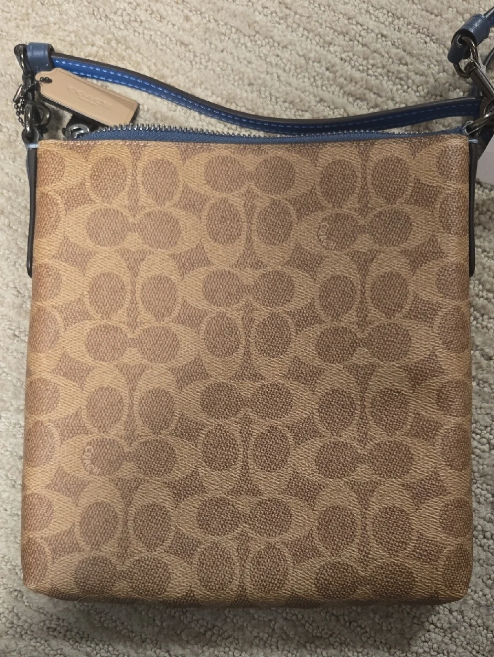 NWT Coach Signature Kitt Messenger Crossbody Bag-Dark Denim